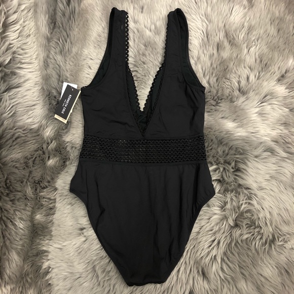 Kenneth Cole | Women's Deep V Neck One Piece - Picture 2 of 4